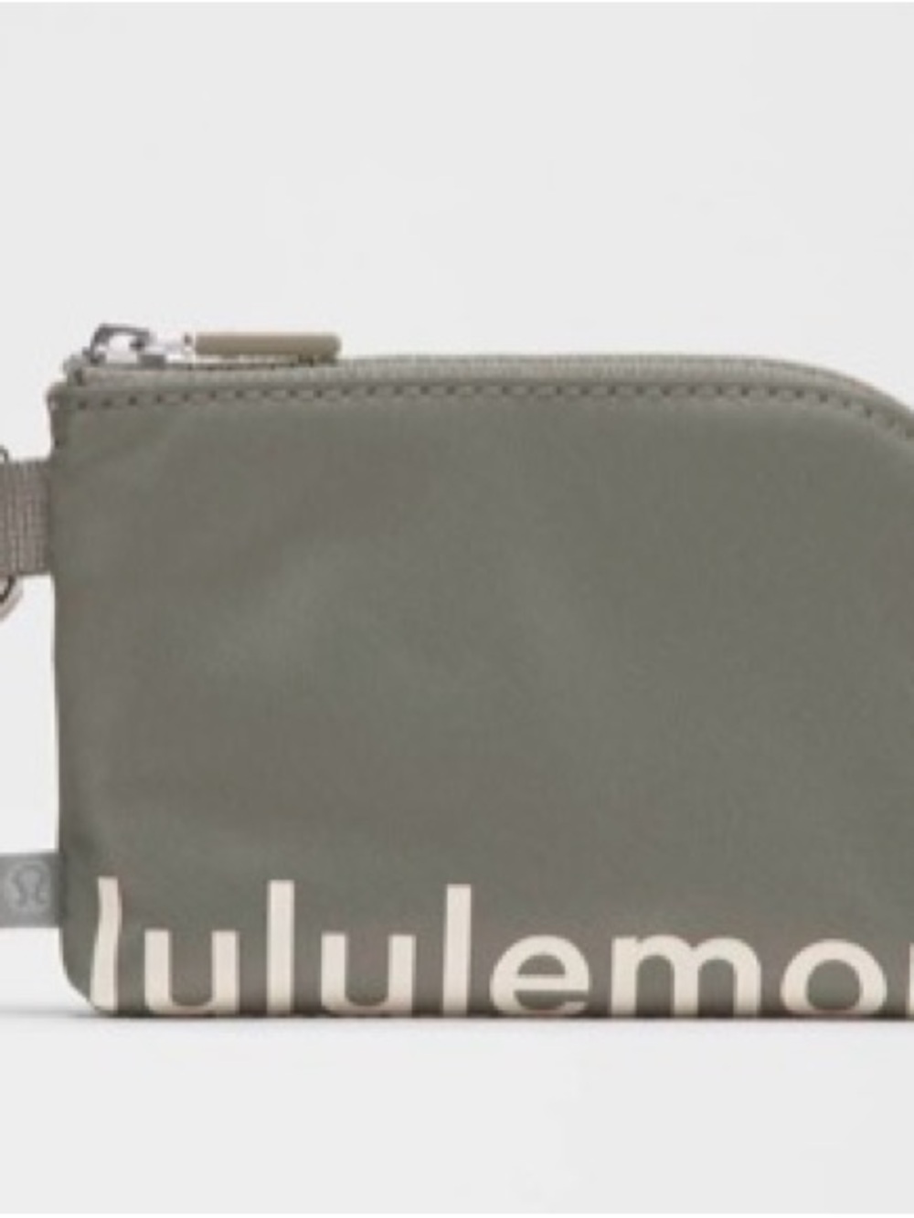 NWT lululemon athletica Clippable Card Pouch in Gray Sage/Light Ivory